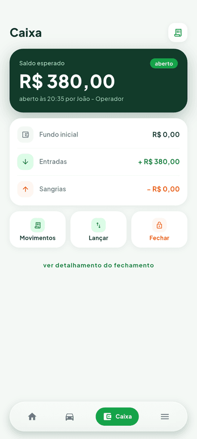 Saída com tabela de preço e formas de pagamento