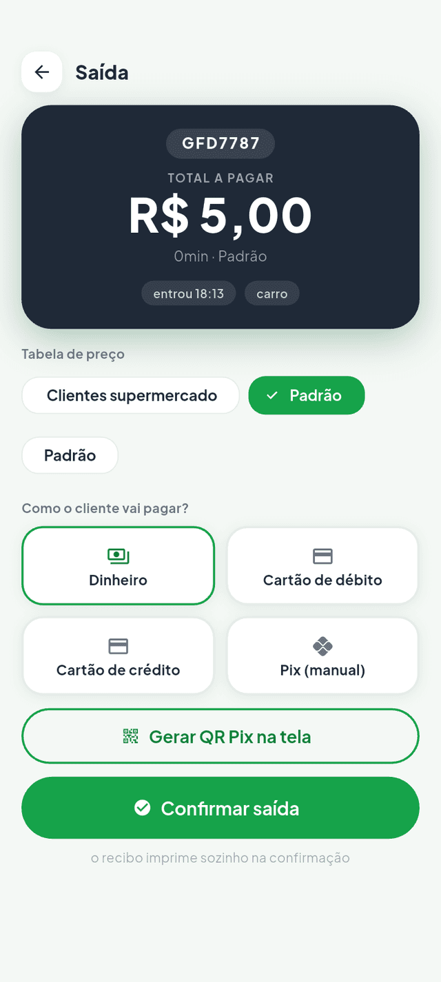 Caixa por operador com saldo esperado e fechamento